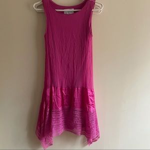 Analili women’s asymmetrical pink chiffon dress size small